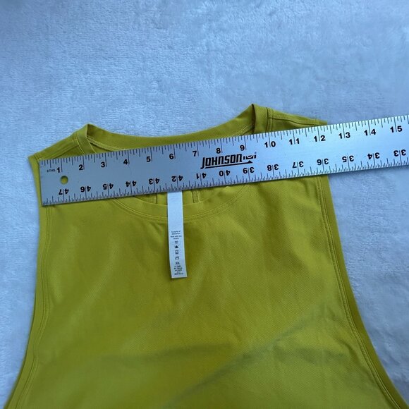 Lululemon Womens Muscle Love Crop Tank Top Size 12 Yellow Stretch Active New - Picture 4 of 6